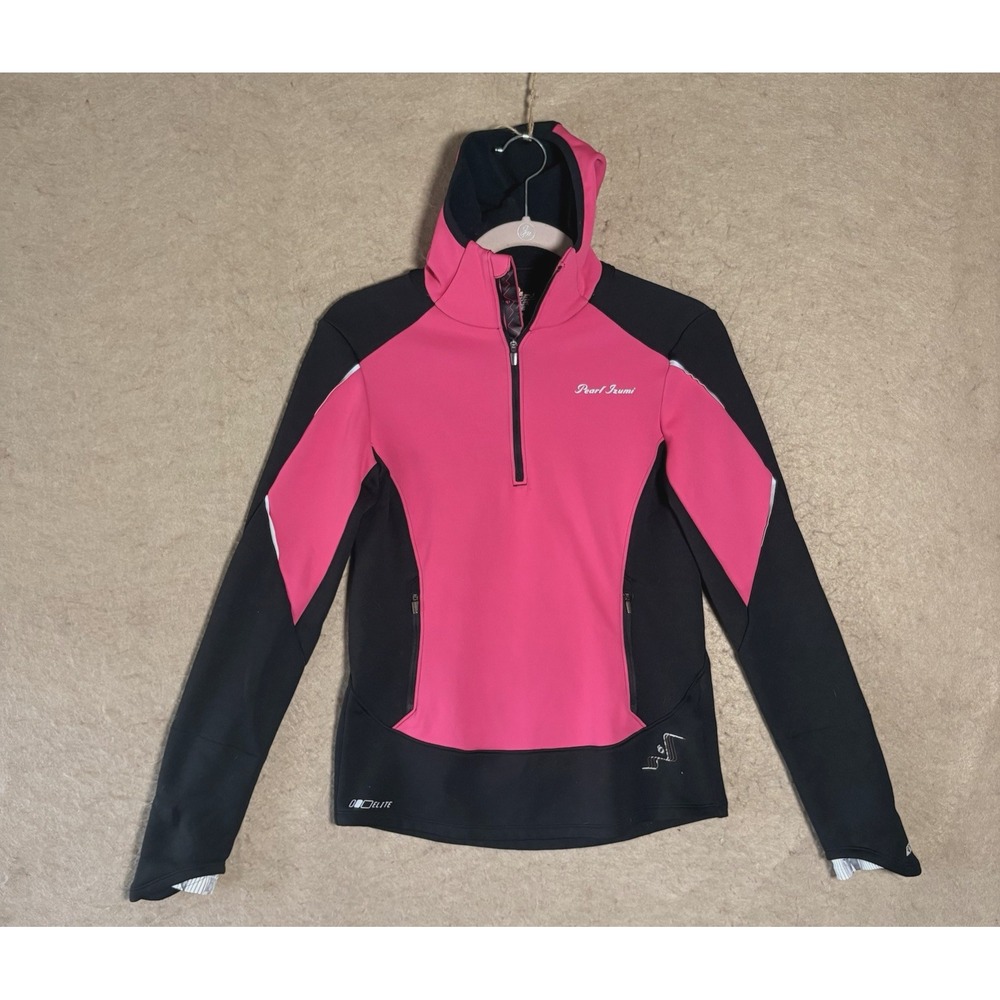 Pearl Izumi Elite Thermal Cycling Jacket Hoodie Womens Sz S Black‎ Pink